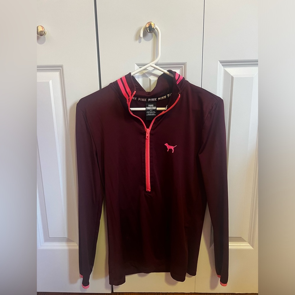 Victoria’s Secret Pink burgundy and hot pink long sleeve top. Size small